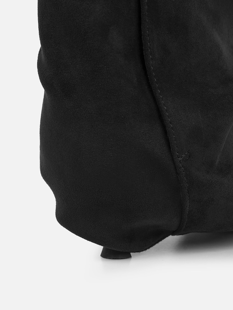 Simmi London Black Hazel Foldover Ruched Kitten Heel Ankle Boots - Image 4 of 4 Simmi London Black Hazel Foldover Ruched Kitten Heel Ankle Boots - Image 4 of 4
