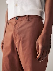 Rust Red Slim Fit Stretch Chinos Shorts - Image 4 of 9
