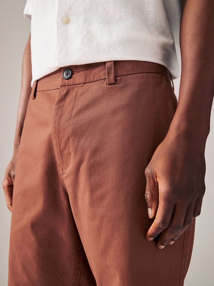 Rust Red Slim Fit Stretch Chinos Shorts - Image 4 of 9