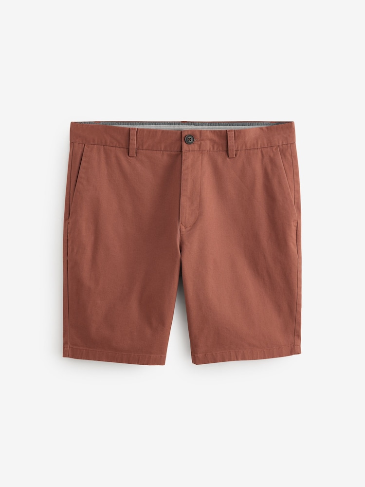 Rust Red Slim Fit Stretch Chinos Shorts - Image 6 of 9