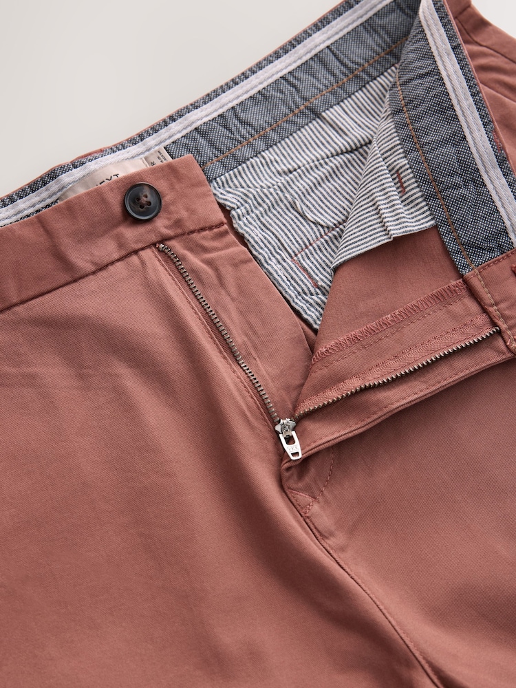 Roșu ruginiu - Croi drept - Pantaloni scurți elastici cu Pantaloni chino - Image 8 of 10