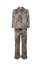 PixieGirl Petite Black Animal Satin Pyjamas Set - Image 6 of 6