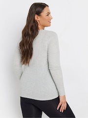 Yours Curve Grey Pointelle Thermal Long Sleeve Top - Image 3 of 5