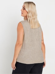 Yours Curve Natural Knitted Pocket Vest - Image 3 of 5