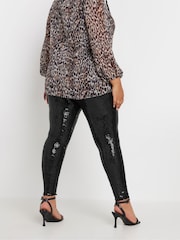 Yours Curve Leggings mit Pailletten - Bild 3 von 5