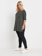 Yours Curve Grey Star Embellished T-Shirt - Image 2 of 5