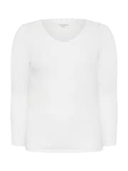 Yours Curve White Pointelle Thermal Long Sleeve Top - Image 5 of 5