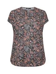 Yours Curve Grey Notch Neck Top - Image 5 of 5