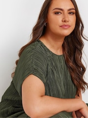 Yours Curve Green Limited Plisse Top - Image 4 of 5