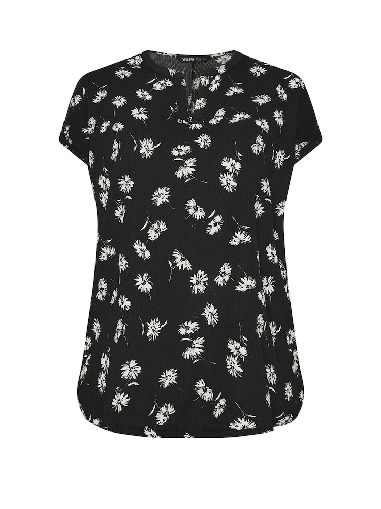 Yours Curve Black Notch Neck Top - Image 5 of 5
