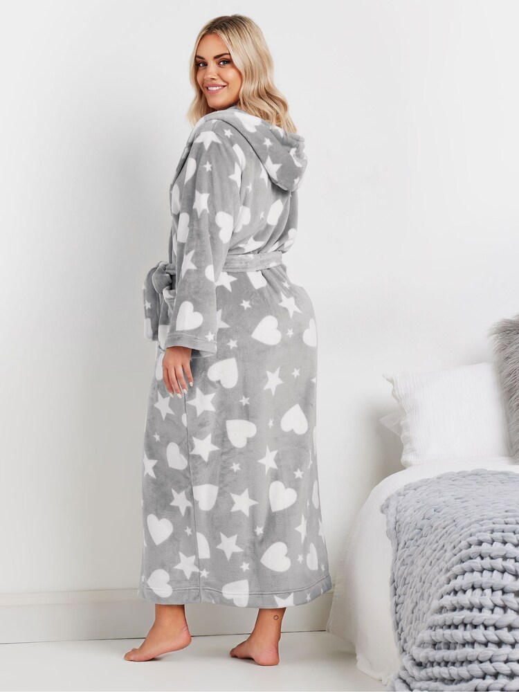 Buy Yours Curve Grey Hooded Maxi Robe from the Next UK online shop