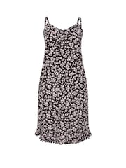 Yours Curve Black Micro Heart 100% Cotton Chemise - Image 5 of 5