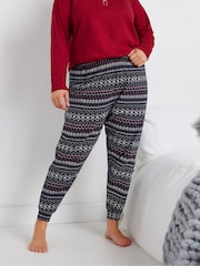 Yours Curve Blue Cuffed 100% Cotton Pyjamas Pant - Image 1 of 5