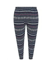 Yours Curve Blue Cuffed 100% Cotton Pyjamas Pant - Image 5 of 5