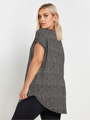 Yours Curve Black Notch Neck Top - Image 3 of 5