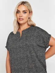 Yours Curve Black Notch Neck Top - Image 4 of 5