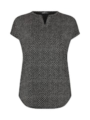 Yours Curve Black Notch Neck Top - Image 5 of 5