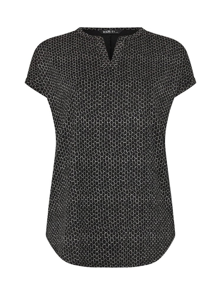 Yours Curve Black Notch Neck Top - Image 5 of 5