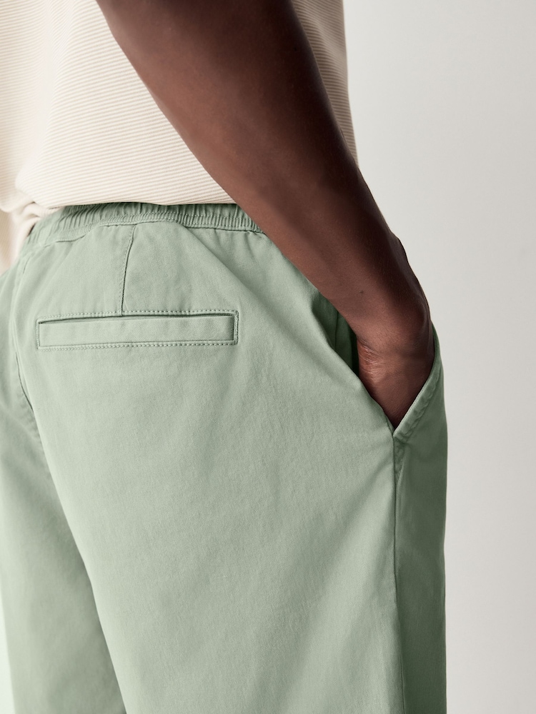 vert - Short à taille élastique en coton stretch - Image 5 of 9
