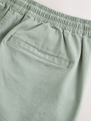 Sage Green Stretch Cotton Elasticated Waist Shorts - Image 8 of 9