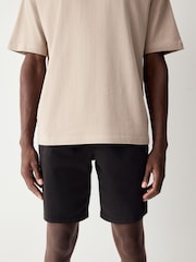 Black Stretch Cotton Elasticated Waist Shorts - Image 1 of 9