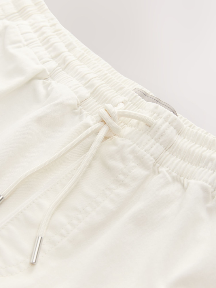 écru - Short à taille élastique en coton stretch - Image 7 of 10