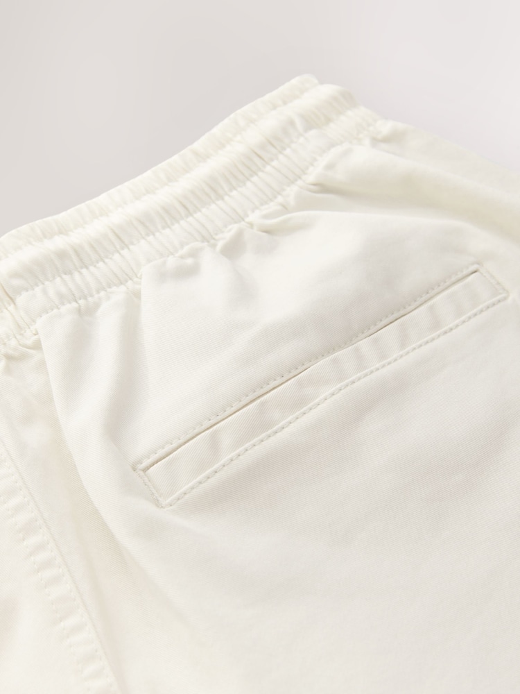 écru - Short à taille élastique en coton stretch - Image 8 of 10