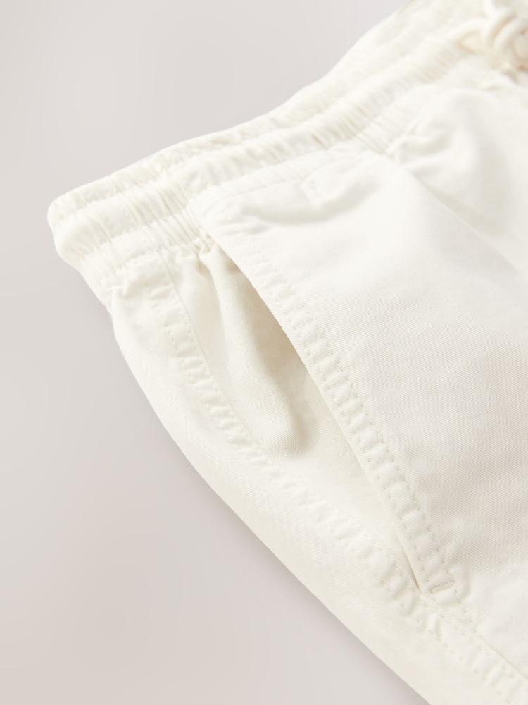 écru - Short à taille élastique en coton stretch - Image 9 of 10