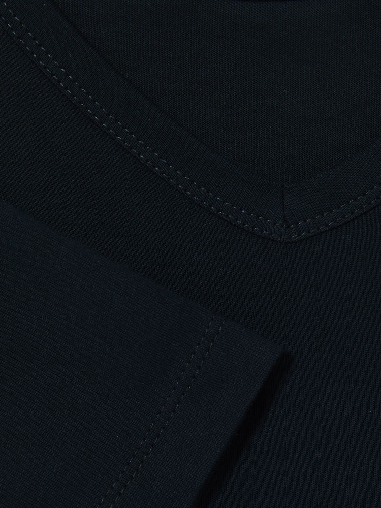 Tricou cu decolteu în V din amestec de bumbac Reiss Bailey - Image 4 of 4