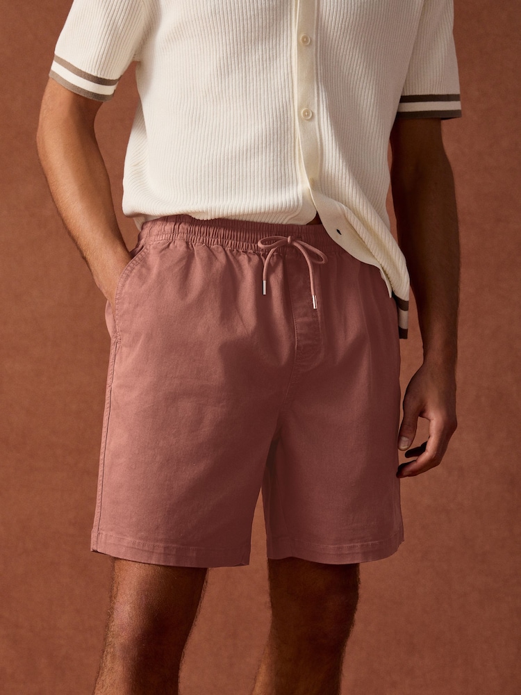 Rust Stretch Cotton Elasticated Waist Shorts - Image 1 of 11