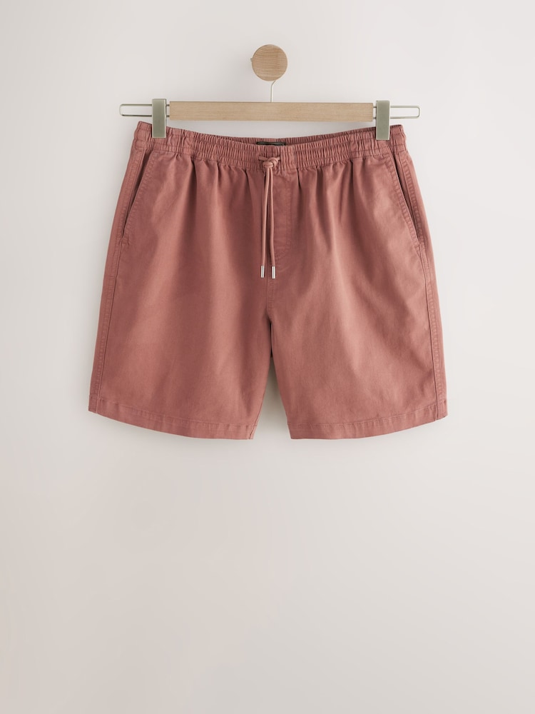 Roestbruin - Stretch Cotton Elasticated Waist Shorts - Image 7 of 11