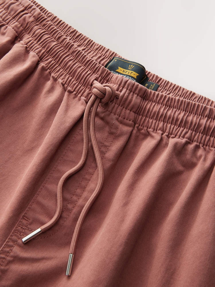 Roestbruin - Stretch Cotton Elasticated Waist Shorts - Image 8 of 11
