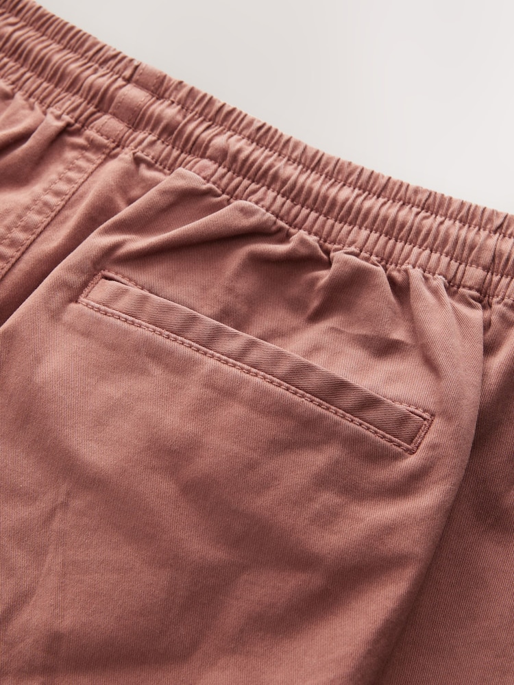 Roestbruin - Stretch Cotton Elasticated Waist Shorts - Image 9 of 11