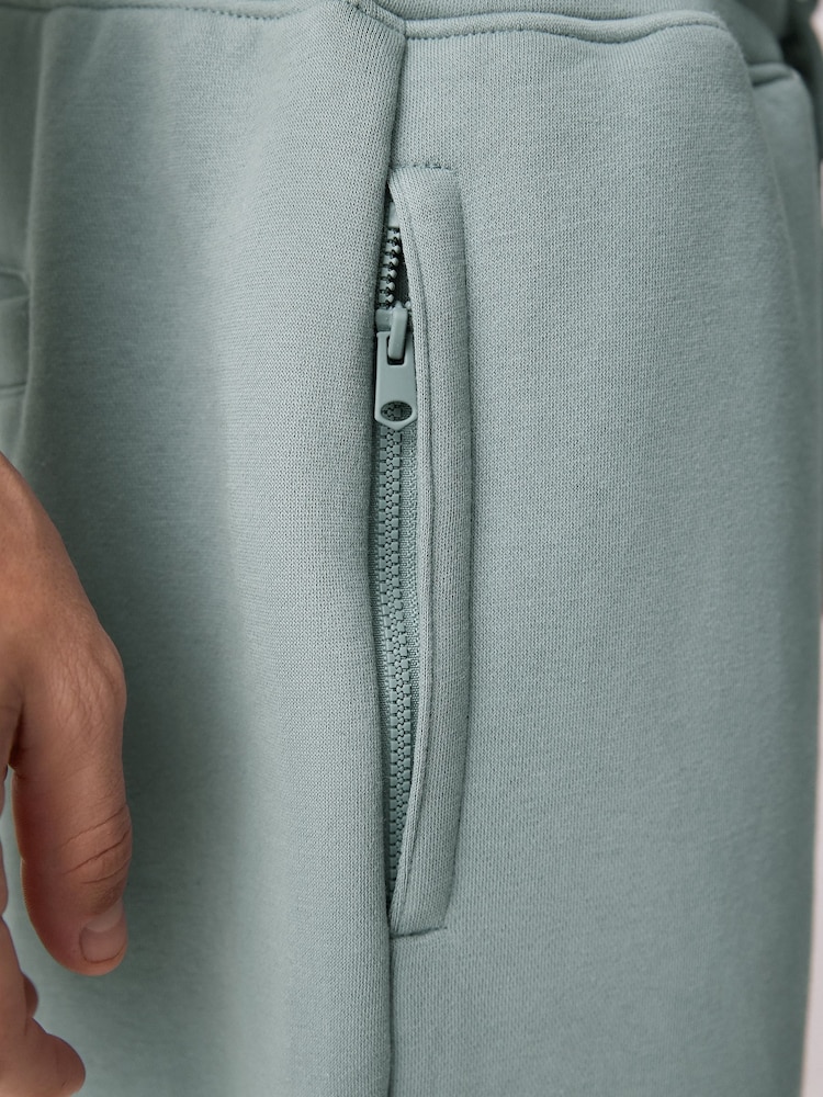 AirForce Blue Brushed Jersey Zip Pocket Shorts - Image 3 of 9