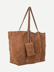 Off The Hook Tan Brown Lauryn Shopper Suede Tote Bag - Image 2 of 5