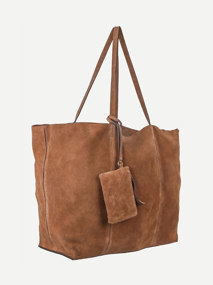 Off The Hook Tan Brown Lauryn Shopper Suede Tote Bag - Image 2 of 5