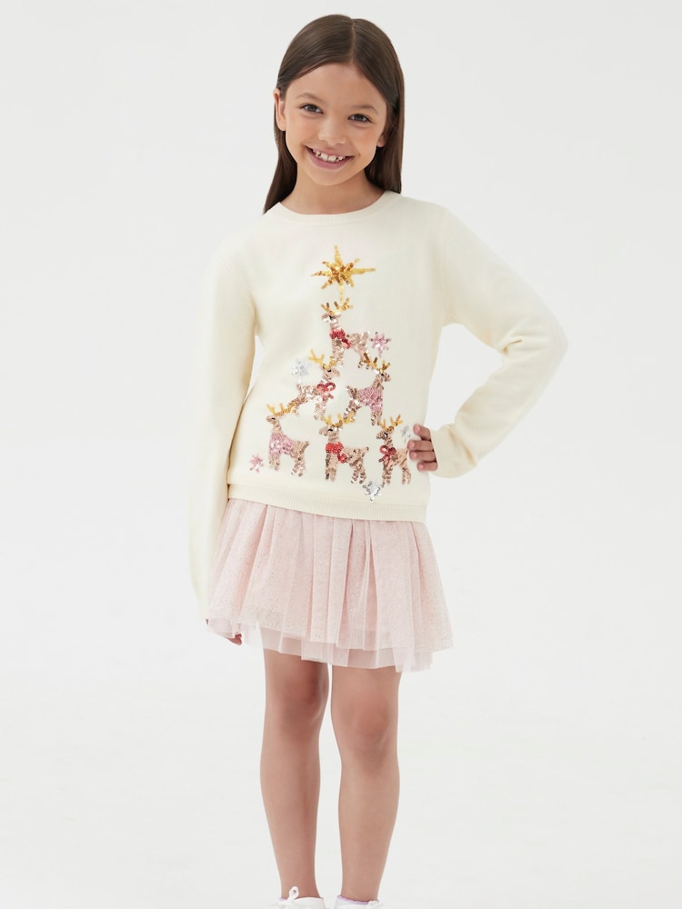 Society 8 Black Girls Tower Christmas Jumper - Image 2 of 4