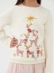 Society 8 Black Girls Tower Christmas Jumper - Image 4 of 4