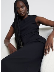 River Island Black Ruched Asymmetric Top - Image 2 of 4