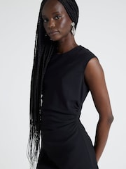 River Island Black Ruched Asymmetric Top - Image 3 of 4