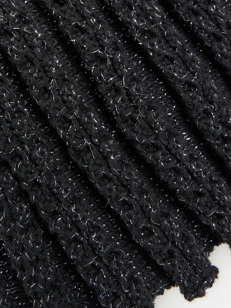 River Island Black Crochet Metallic Knitted Top - Image 4 of 4