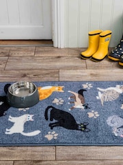 Pet Rebellion Blue Grey Multi Purpose Cat Rug Can Be Used As A Food Mat O Rug - Image 2 of 2