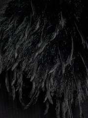 River Island Black Faux Feather Cuff Knitted Top - Image 6 of 6