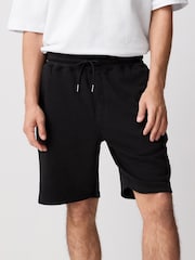 Black Brushed Jersey Zip Pocket Shorts - Image 1 of 11