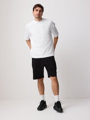 Black Brushed Jersey Zip Pocket Shorts - Image 2 of 11