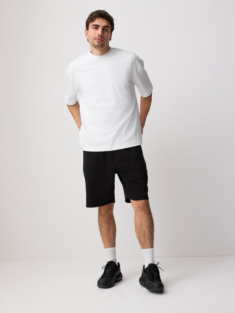 Black Brushed Jersey Zip Pocket Shorts - Image 2 of 11