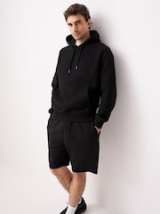 Black Brushed Jersey Zip Pocket Shorts - Image 3 of 11