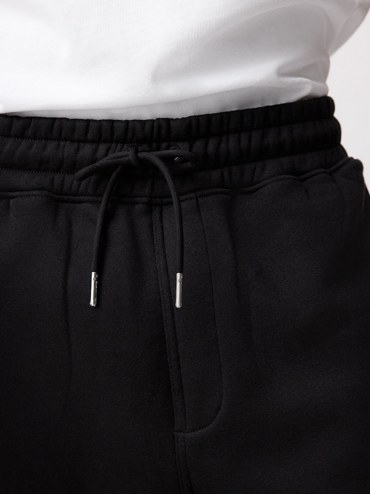 Zwart - Geborstelde jersey shorts met ritszakken - Image 7 of 11
