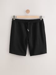 Black Brushed Jersey Zip Pocket Shorts - Image 8 of 11
