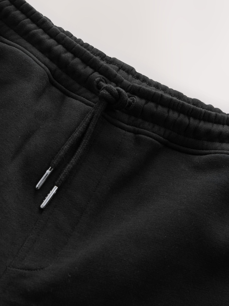 Zwart - Geborstelde jersey shorts met ritszakken - Image 9 of 11